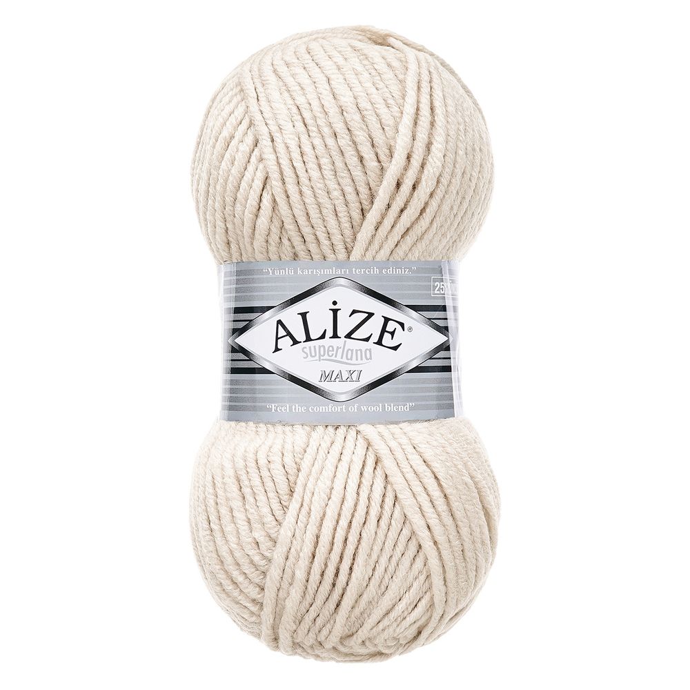 Пряжа Alize (Ализе) Superlana Maxi / уп.5 мот. по 100 г, 100м, 599 слоновая кость A