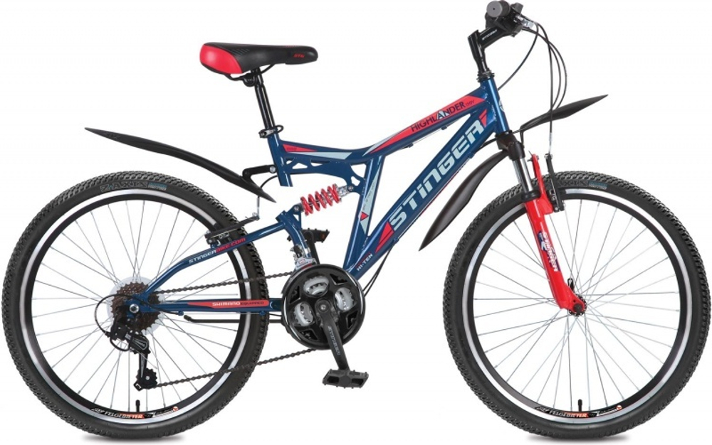 Велосипед Stinger 24" Highlander 150V; 16,5"; синий; TY10/TY21/TS50