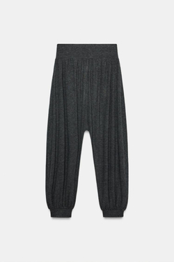 ZARA БРЮКИ-БАЛЛОНЫ С ЗАКЛЕПКАМИ, ТЕМНЫЙ АНТРАЦИТ