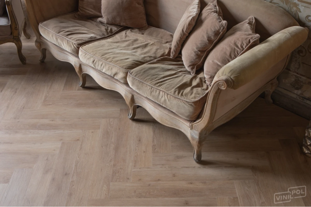 Кварц-винил SPC Vinilam VinilPol Herringbone 7 мм Паркет Бруно 1.355 м2