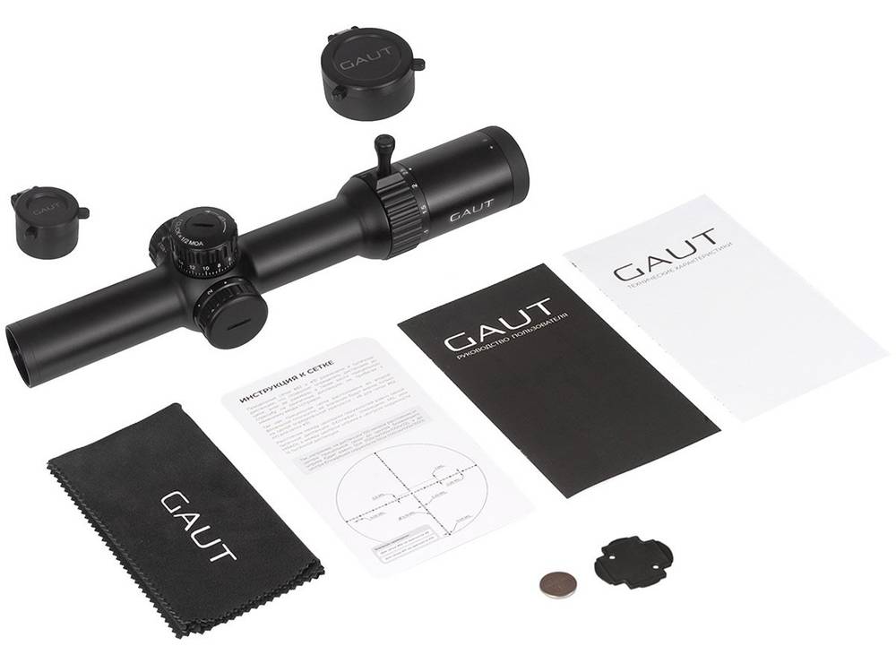Прицел Gaut Obsidian 1-8x24, сетка 39, SFP, подсветка красная, 30мм, 1/2 МОА, IPX7, 512г - фото 2