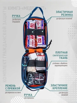 Комплект индивидуальный медицинский гражданской защиты КИМГЗ-«МЕДПЛАНТ» в подсумке «Волонтер-7.1» м.1638
