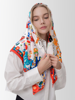 Платок "Дымковская игрушка" + упаковка