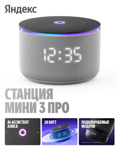 Умная колонка Яндекс Станция Мини 3 Про - серая