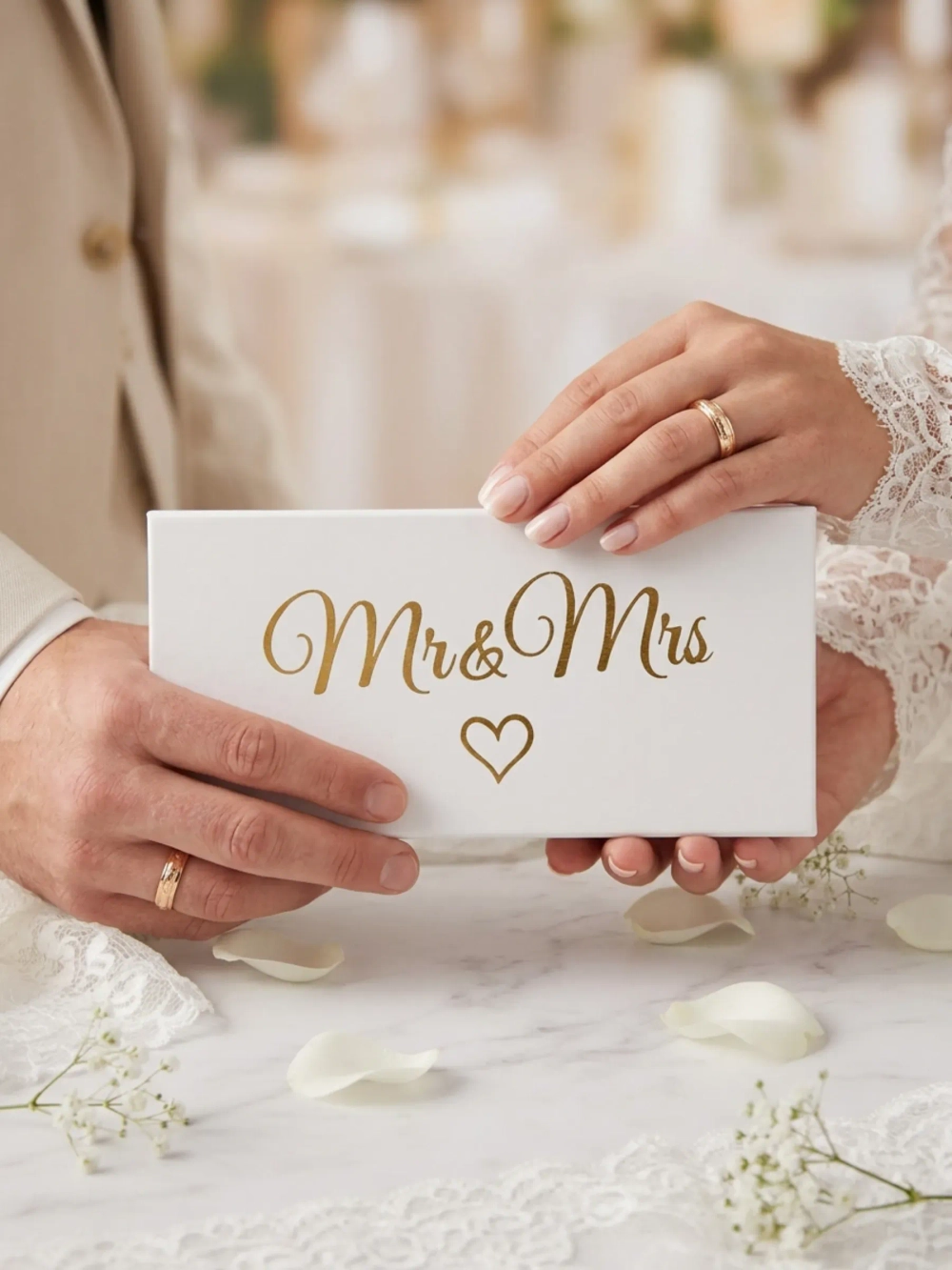 Купюрница шкатулка свадебная для денег "Мистер и Миссис"