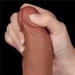 Реалистичный фаллоимитатор Lovetoy Sliding Skin (20×4 см) с двойной плотностью коричневый