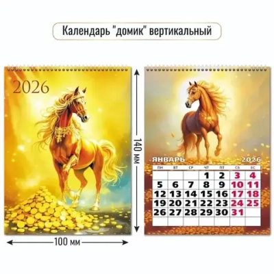 Календарь-домик вертикальный 2026 символ года