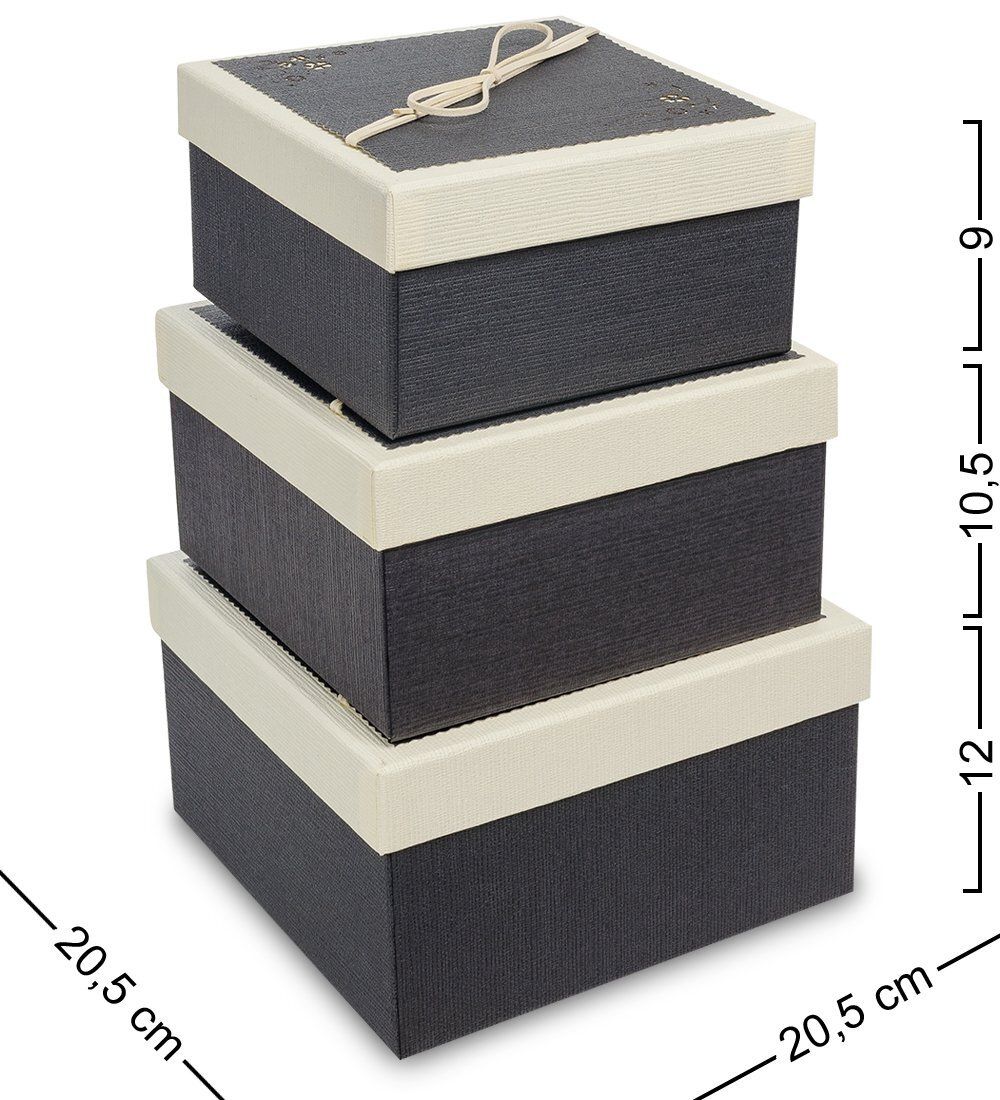 Packing Symphony WF-81-A Набор коробок из 3шт «Квадрат» цв.графитовый