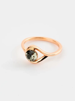 Кольцо Белла с серым кристаллом Swarovski