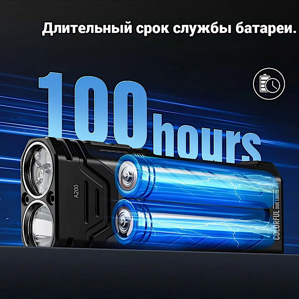 Фонарь прожектор Yemao YM-A200 3250лм (50Вт) 300м ( 4Led, 24 режима, Аккумул.встроен ) Магнит -