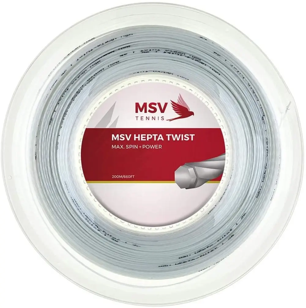 Теннисная струна MSV Hepta Twist, 1.25, 200м (белый)