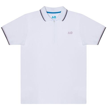 Женское поло Australian Open Half-Zip AO Logo - белый