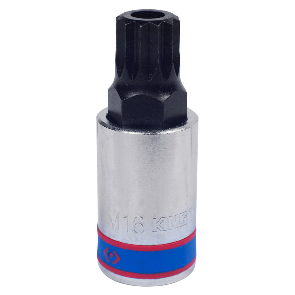 Насадка (бита) торцевая 1/2", SPLINE с отверстием, M16, L = 66 мм KING TONY 402B16