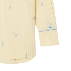 Женское поло Lacoste Oversized with Jacquard Motifs - yellow/turquin blue