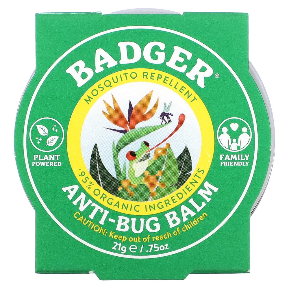 Badger, Бальзам для защиты от насекомых с цитронеллой и розмарином, 21 г (0,75 унции)