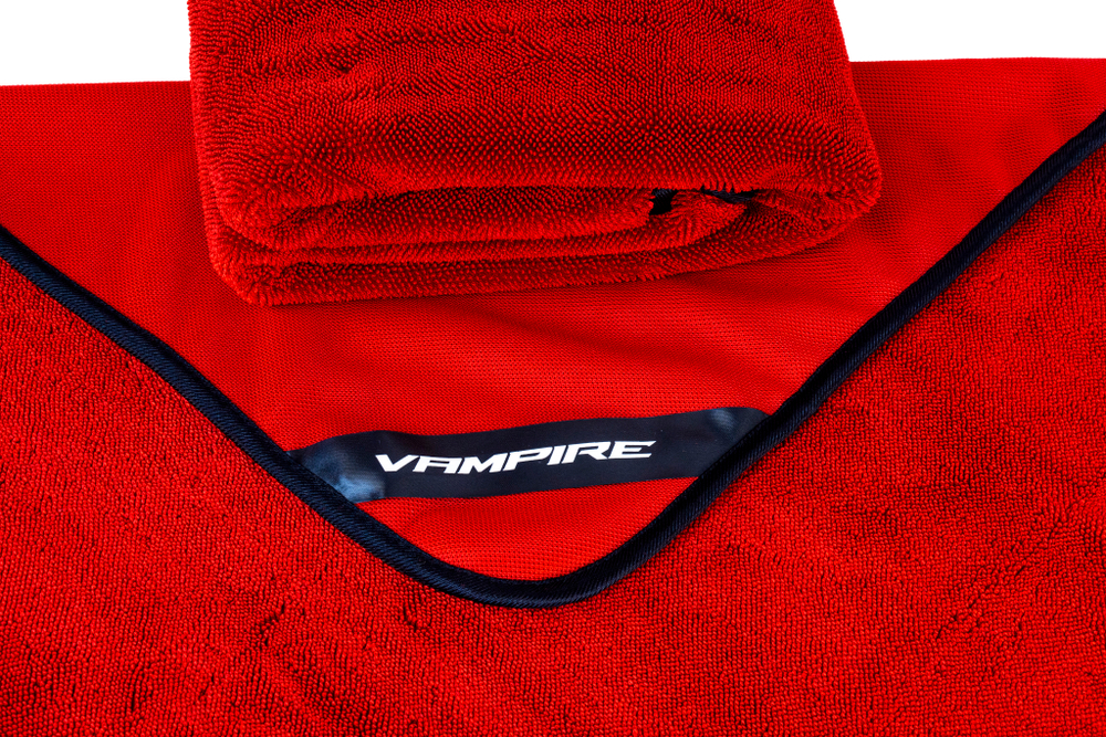 Полотенце VAMPIRE SoloWipe Premium впитывающее одностороннее из микрофибры 600х800 мм, КРАСНОЕ, 800 гр/м2