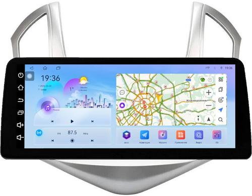 Магнитола для Chevrolet Cruze 1 2012-2015 (рамка серебро) - FarCar монитор 12.3" 2K QLED на Android 14, Быстрая, CarPlay, 4G SIM-слот