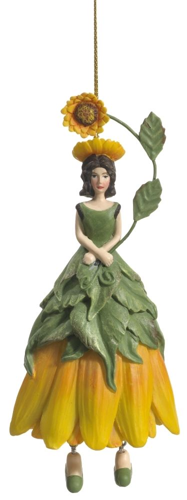 Фигурка декоративная Fiebiger Floristik: Blumenmädchen (цветочная фея) Подсолнечник l=14 см