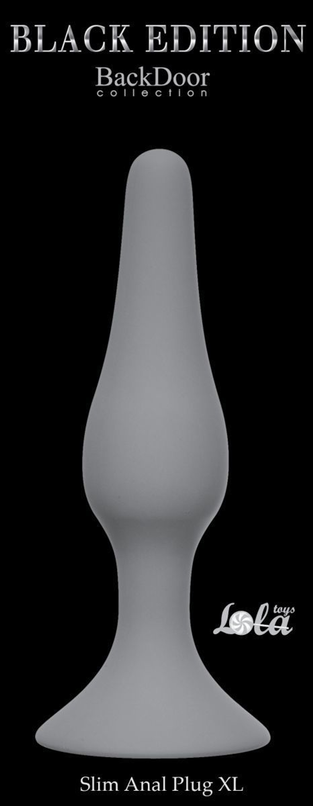 Серая анальная пробка Slim Anal Plug XL - 15,5 см.
