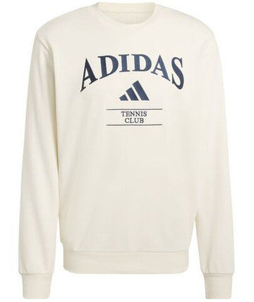 Мужская теннисная кофта Adidas Heritage Graphic Club Crew - chalk white/dark blue