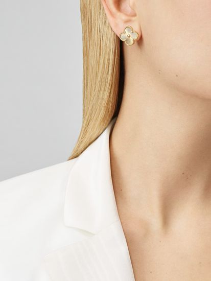 Серьги Van Cleef & Arpels Vintage Alhambra в желтом золоте