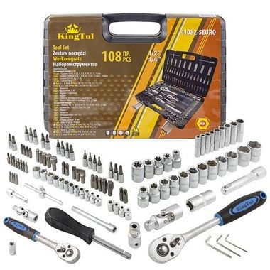 Набор инструментов 108пр.1/2'',1/4''(6гр.) KINGTUL KT-41082-5EURO