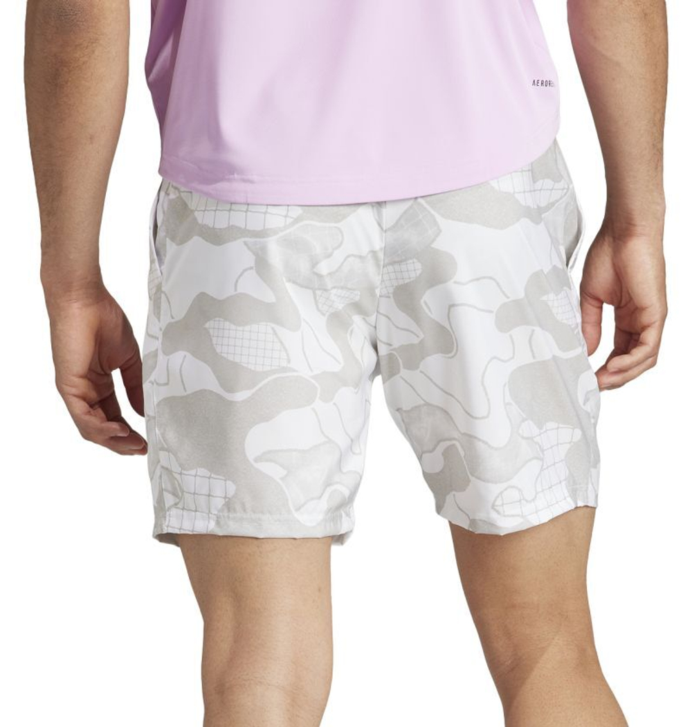 Мужские шорты теннисные Adidas Club Graphic Short - white/grey