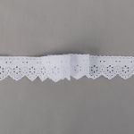 Кружево шитьё п/э+х/б 37 мм / 9±0.2 метров, Турция, белый, Gamma GYEM-3702