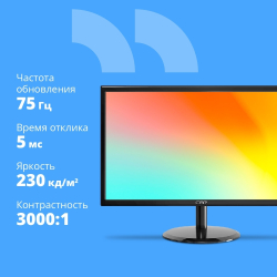CBR LCD Монитор 21.5" MF-2202, VA, FHD 1920x1080, 75Гц, 1*VGA, 1*HDMI, внутренний БП, черный, кабели 1*HDMI+1*VGA 1.5м в комплекте [LCD-MF2202-OPC]