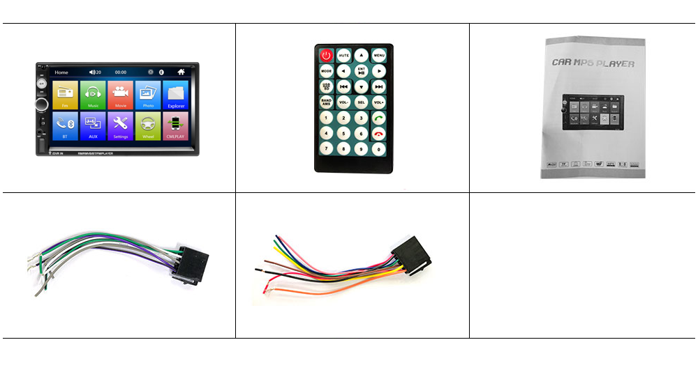 Автомагнитола сенсорная 7" 2DIN (Bluetooth, USB, AUX, Mirror Link)