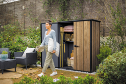 Уличный шкаф пластиковый Keter Deco Vertical 1400 л ashwood