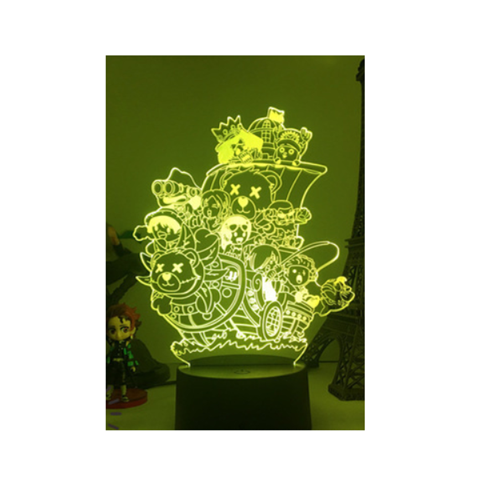 Акриловый светильник на черной подставке "One Piece / Ван пис / Большой куш"