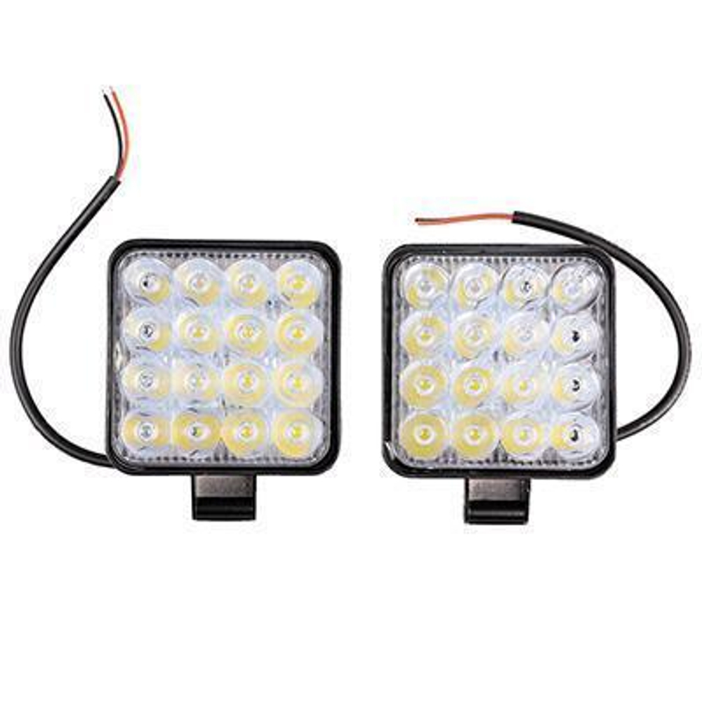 Фара дневного света 12/24 В 48 Вт 16 LED 6000K дальний свет 85х85х17мм квадрат 2шт Skyway