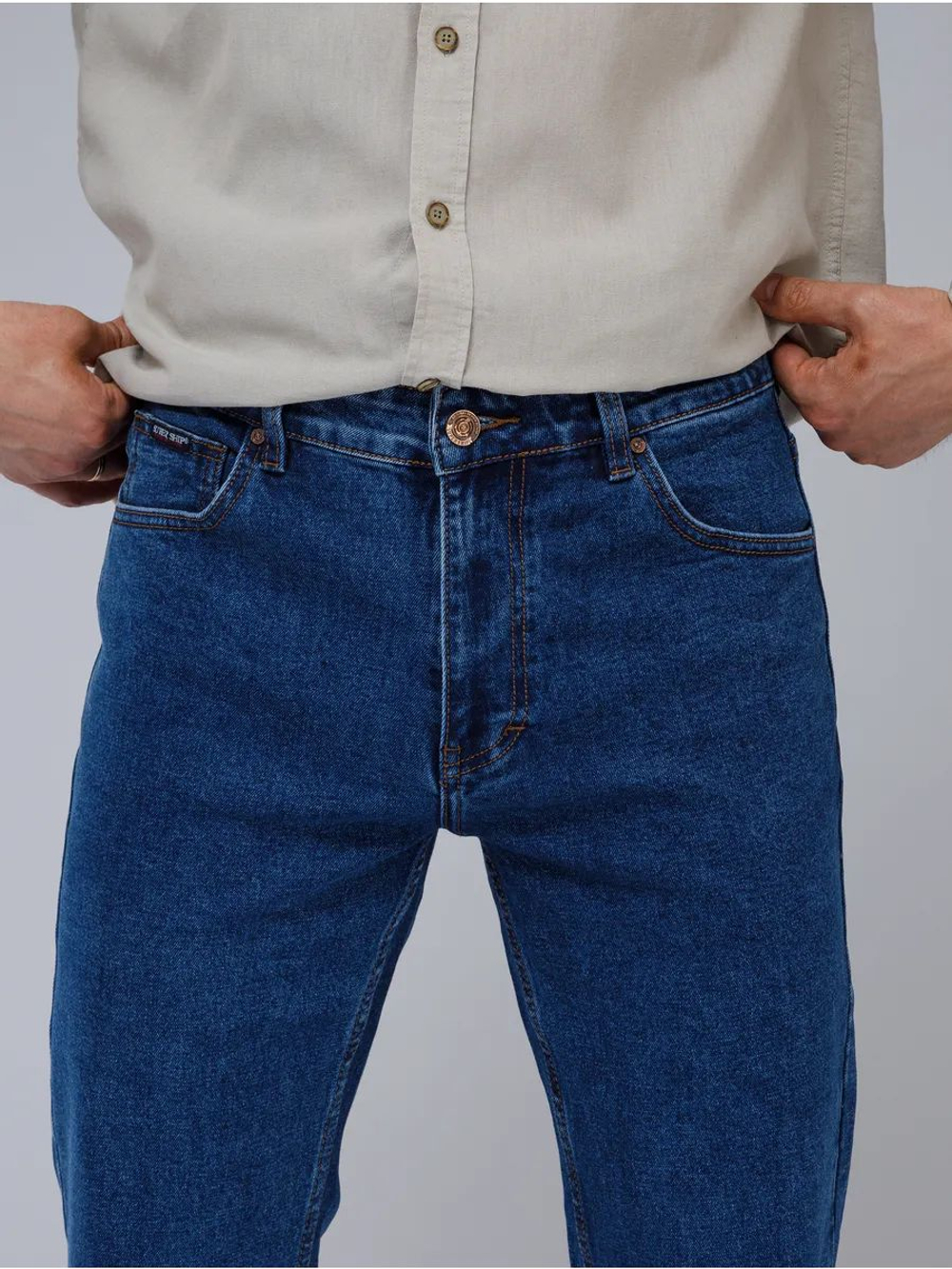 Джинсы SUPER SHIP Denim Classic,мужские,прямые классические,синие размер- (58-60) -40/34