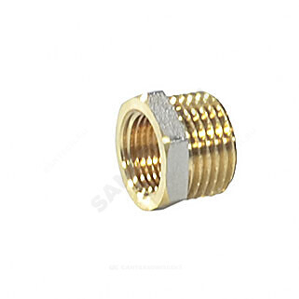 Футорка латунь никель Ду 40х20 (1 1/2"х3/4") НР/ВР 9024 ГОСТ 32585-2013 Aquasfera 9024-08