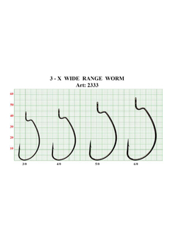 Крючок рыболовный (офсет) 3-X WIDE RANGE WORM 2333 №3/0