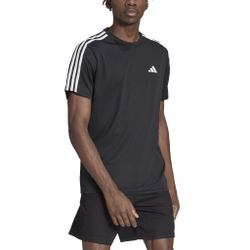 Мужское теннисное поло adidas Essentials Train 3-Stripes Training T-Shirt Men - Black, White