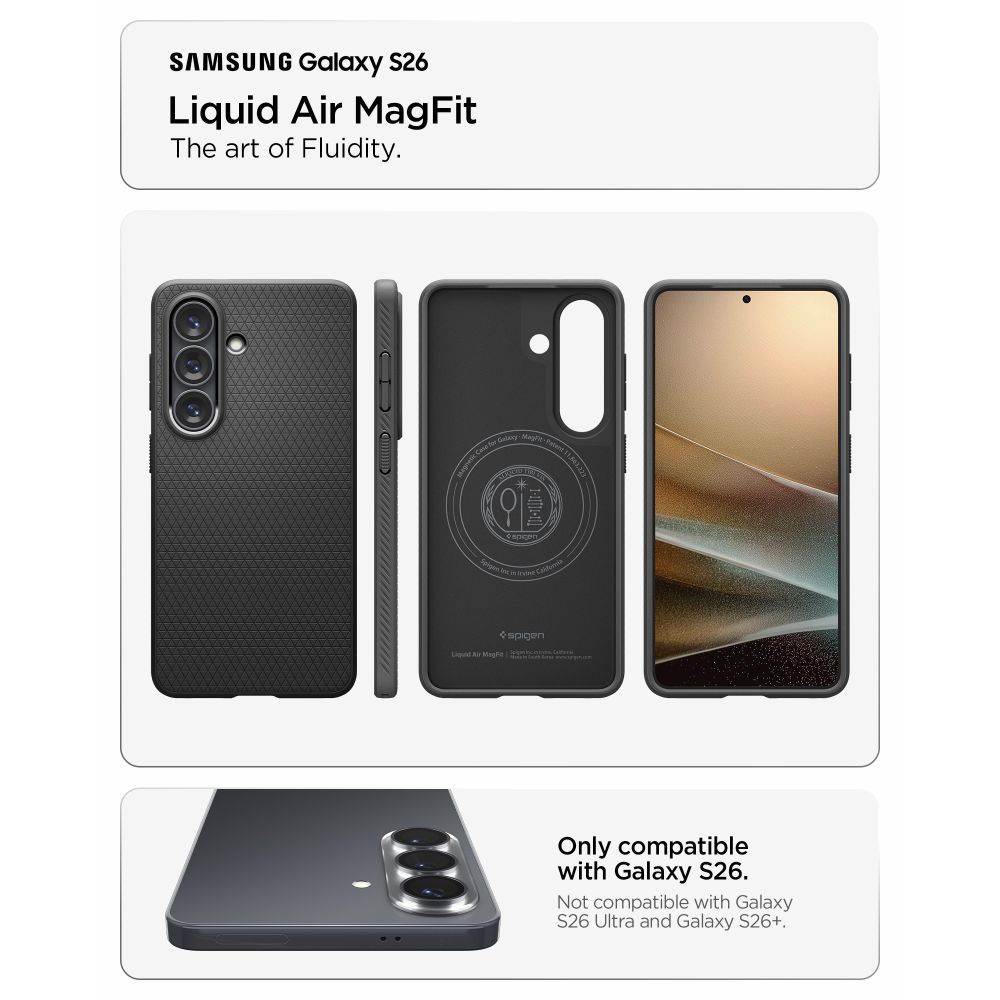 Чехол Spigen Liquid Air Mag MagSafe для Samsung Galaxy S26 Matte Black