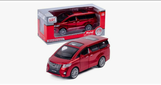 Метал. транспорт 12см ТОЙОТА ALPHARD откр.двери  инд. кор
