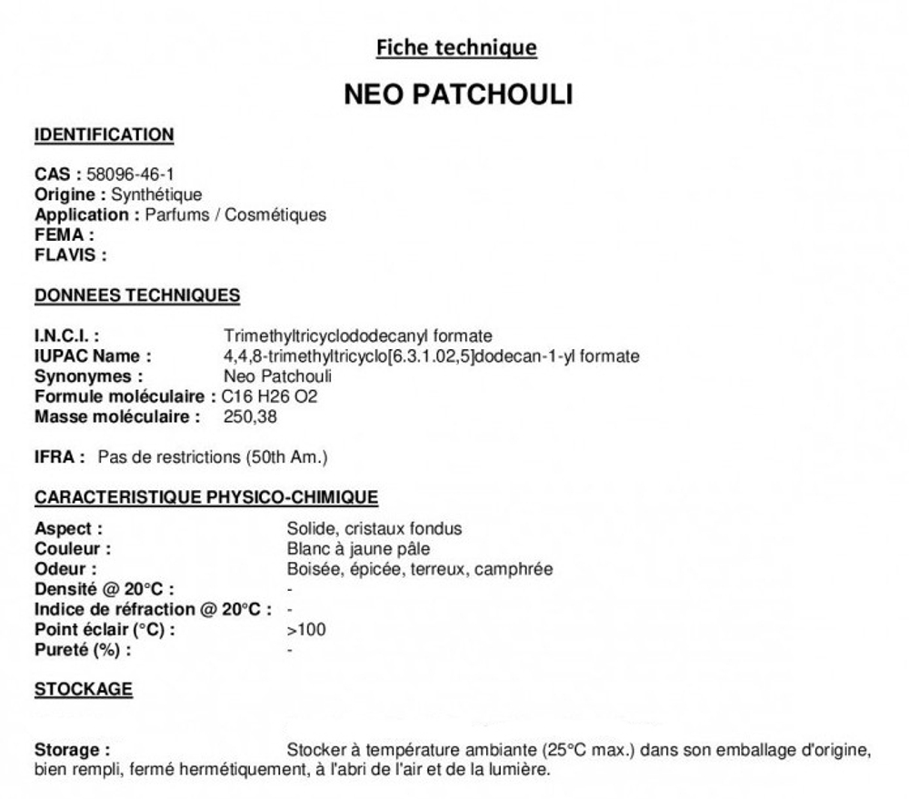 NEO PATCHOULI / НЕО ПАЧУЛИ CAS 58096-46-1