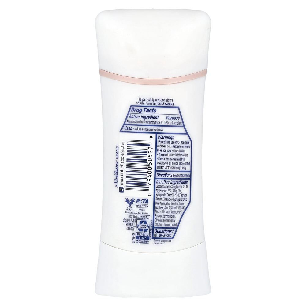 Dove, Even Tone + ниацинамид, дезодорант-антиперспирант, масло ши и ваниль, 74 г (2,6 унции)