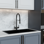 Смеситель для кухни 35k MIXLINE МЛНС-0401Г(MLSS-0401BL)черн.гиб.излив магнит,под.к фил,ЧЕРНЫЙ ГРАФИТ