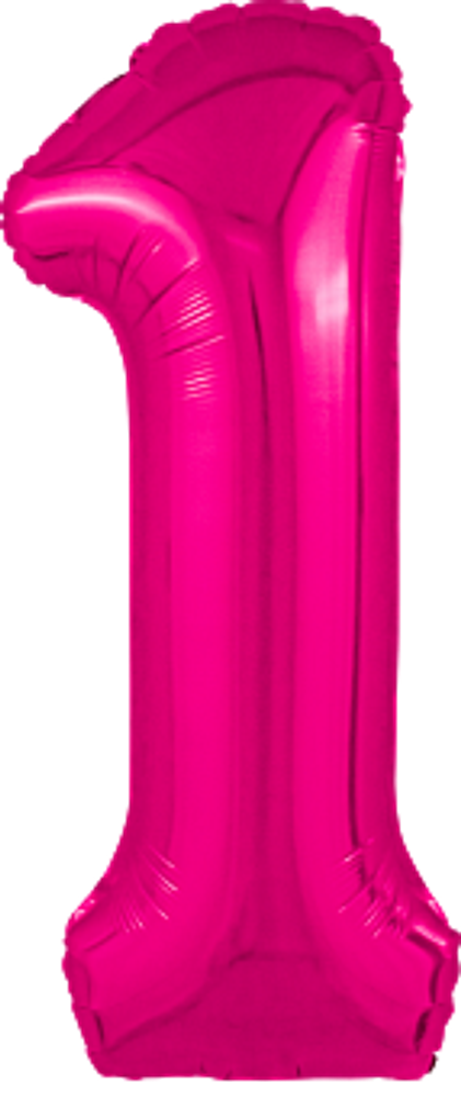 Р Цифра 1 Slim Фуксия (40''/102 см)