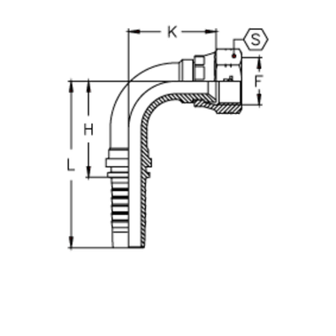 Фитинг DN 10 JIC (Г) 7/8 (90)