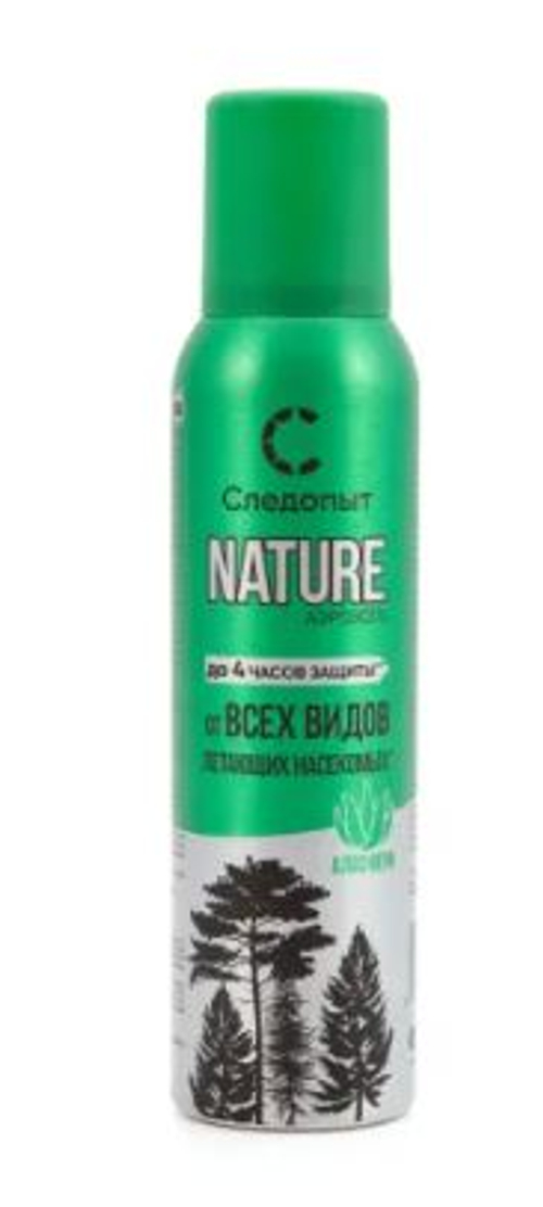 Репеллент СЛЕДОПЫТ NATURE c алоэ вера, от всех видов летающих насекомых, аэрозоль, 150 мл/24/