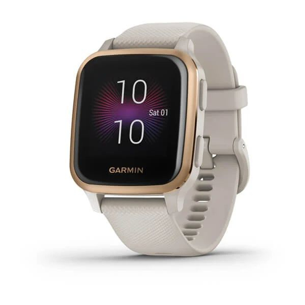 Смарт-часы Garmin Venu Sq  Music Edition песочный с алюминиевым безелем цвета розовое золото, 010-02426-11