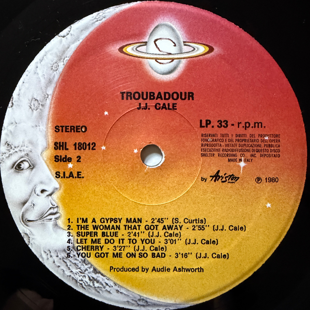 J.J. Cale ‎– Troubadour (Италия 1980г.)