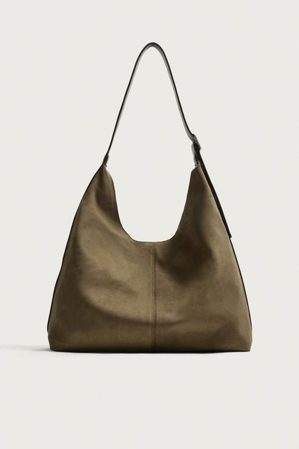 ZARA ОДНОТОННАЯ СУМКА-ШОПЕР, ЗЕЛЕНЫЙ ХАКИ