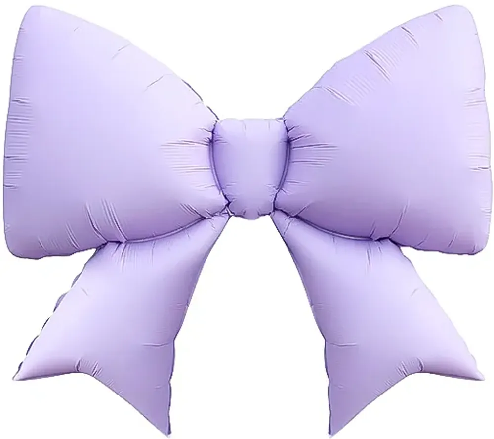 Шар (39''/99 см) Фигура, Бант, Сиреневый, Сатин, 1 шт. в уп.