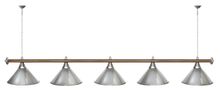 Лампа STARTBILLIARDS 5 пл. (плафоны зеленые,штанга золотая,фурнитура золото)